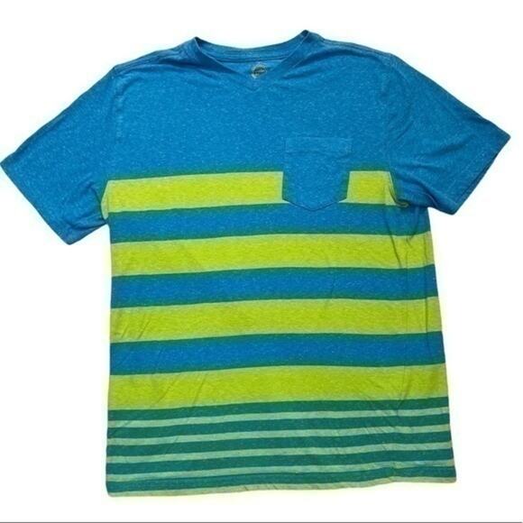 Wonder Nation Blue and Green Stripe Short Sleeve T-shirt Size 18 - Picture 1 of 5